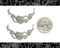 Antiqued Silver Plated Brass Floral Crescent Wrap or Pendant -Set of Two - S-P123